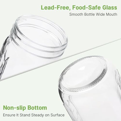 4-Pack Mason Jar Fermentation Kit(Jars Included) Four 32oz Fermentation Jars with Plastic Fermenting Lids, Airlocks, Silicone Rings & Grommets, and Glass Weights for Easy Fermenting & Storage