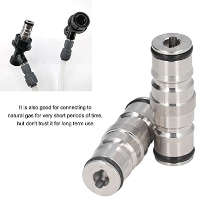 2 Pcs Homebrew Lock, Stainless Steel Quick Disconnect Liquid and Gas Jumper Post Corny Keg Adapter Double Ended Corny Post Ball Lock Post for Cleaning Beer Brewing, Gas