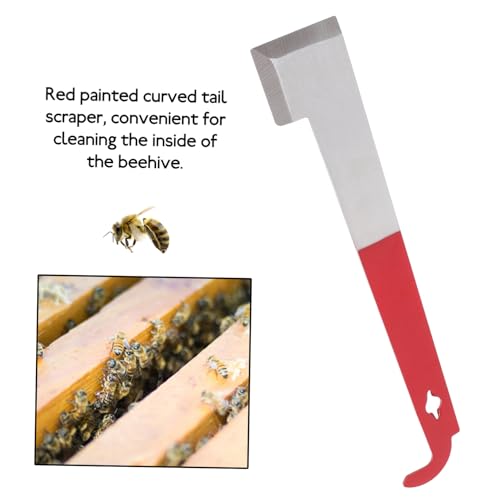 Happyyami Stainless Steel Beehive Tool Set Curved J Scraper for Beekeeping 2.5mm Thick for Hive Maintenance and Frame Lifting Sturdy and Easy to Use Beekeeper Supplies