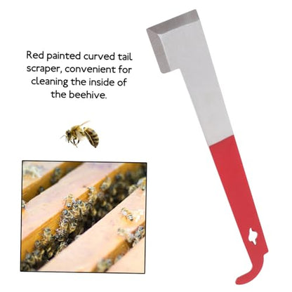 Happyyami Stainless Steel Beehive Tool Set Curved J Scraper for Beekeeping 2.5mm Thick for Hive Maintenance and Frame Lifting Sturdy and Easy to Use Beekeeper Supplies