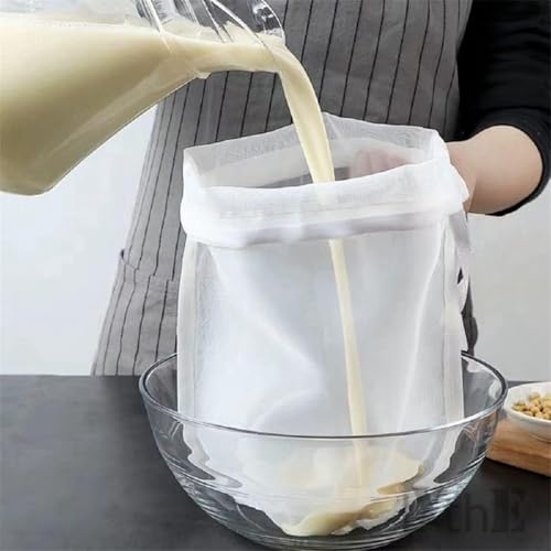 2 Pcs Multi-Purpose Nylon Strainer Bags - Ultra Fine Mesh Filter for Soy Milk, Fruit Juice, Vegetable Juice, Wine Residue - Reusable Kitchen Tool for Straining and Food Prep - size: 20*30cm