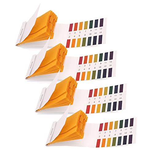 Utoolmart 320Pcs pH Test Strips 1-14 Full Range 4 Pack | Simple Color Chart, Multi-Sample Litmus Test Paper pH Testing Strips for Water, Saliva, Urine, Soil, Drinks, Labs and Pools