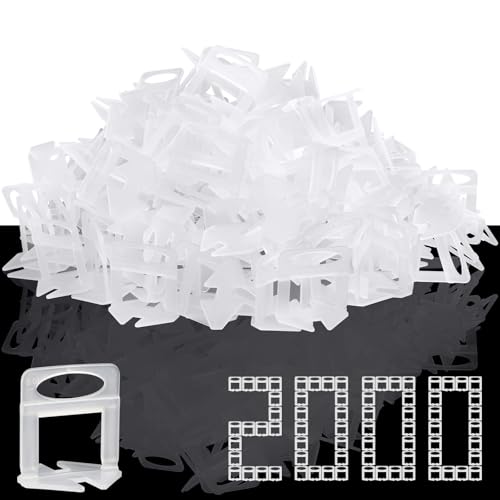 DGSL Tile Leveling System, 2000-Piece 1/8" Tile Spacers Clips Tile Tools, Tile Installation Tools for Professional Ceramic Tile and Stone Installation - size: 1/8*2000