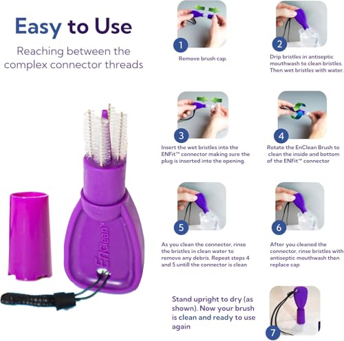 ENFit Cleaning Brush for Feeding Tubes and Extension Sets – 10 Pack - size: 10 Pack