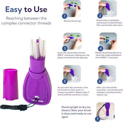 ENFit Cleaning Brush for Feeding Tubes and Extension Sets – 10 Pack - size: 10 Pack