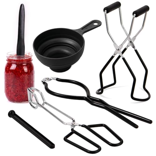 Canning Supplies Starter Kit Canner Tools for Water Bath and Pressure Canning Utensil Set includes Jar Lifter, Tongs, Funnel, Wrench, Lid Lifter for Beginners - color: Canning supplies kits