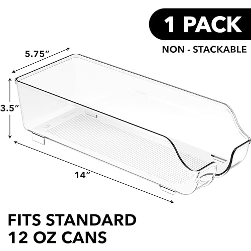 Simple Houseware Soda Can Organizer and Dispenser for Refrigerator / Pantry, Clear - size: 1 Pack, style: Standard Can