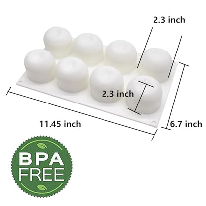 OCPO KITCHEN Apple Silicone Mold for Baking Mousse Cake Dessert Pastry Chocolate Fruit Pudding Jelly Ice Cream Christmas Cake Decoration Mold, Non-Stick and Easy Release, Apple Shape (8-Cavity) - style: Apple (8-Cavity)