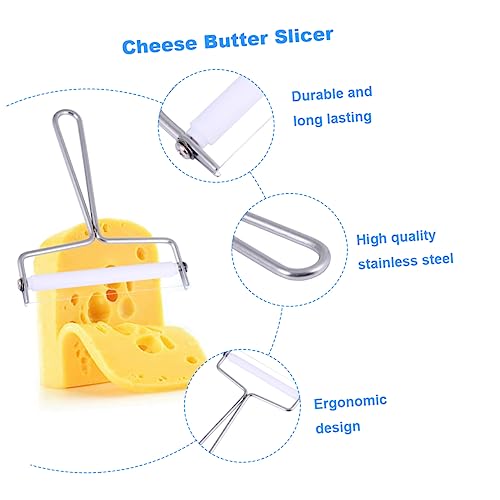 Cabilock 6 Pcs Butter Scraper Steel Cheese Scraper Wire Cheese Cutter Butter Churner Cream Knife Wire Cutters Food Scraper Cheese Slicer Wire Cheese Wire Cheese It Bread Making Tool Silver - color: Silverx3pcs, size: 14.5X10.5 CMx3pcs