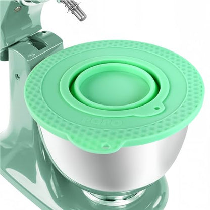 Silicone Mixer Bowl Cover Compatible with KitchenAid 4.5-5 Quart Tilt-Head Stand Mixer, Mixer Bowl Lid to Prevent Spilling of Ingredients - color: Fit for 5qt - Green