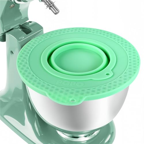Silicone Mixer Bowl Cover Compatible with KitchenAid 4.5-5 Quart Tilt-Head Stand Mixer, Mixer Bowl Lid to Prevent Spilling of Ingredients - color: Fit for 5qt - Green