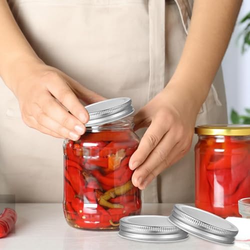 Mason Jar Lids,Regular Mouth,Lids Leak Proof Secure Mason Storage Solid Caps,Fit & Airtight for Wide Mouth Lid Mason Jars Yogurt Iidss,Canning lidss(50pcs) - color: 3.4 inch