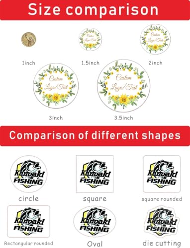 Custom Stickers for Business Logo Design Your Own Personalized Labels Shipping Sticker Decals Text Name Image Photo Customized Waterproof, UV Protected Fade & Heat Cold Resistant(Txt,2.5 in) - color: Custom Text, size: 2.5 Inch