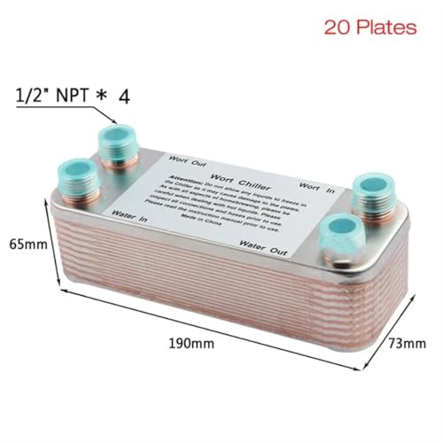 20/30/40 Plates Heat Exchanger Wort Chiller, Stainless Steel Counterflow Chiller Beer Cooler Garden Hose Rapid Cooling(30 plate) - color: 30 plate