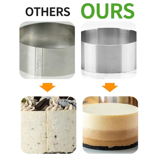 6pcs Seamless Cake Food Mold Cheesecake Stainless Steel Cooking Mousse Rings 3 Inch Round Pastry Cutter for Baking (Includes 6 Rings 1 Pusher and 1 Lifter) - size: 3 inch (6-ring-set)