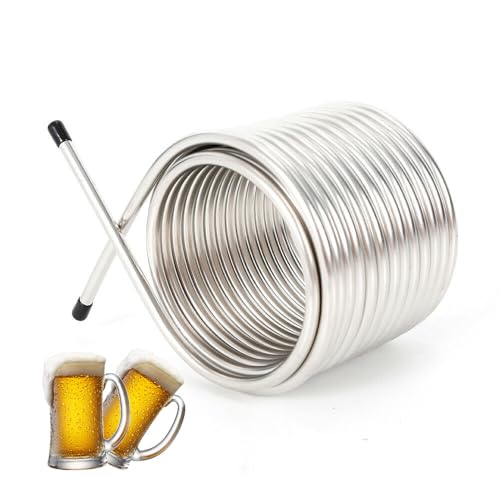 Stainless Steel Cooling Coil Pipe, Stainless Steel Tubing Coil, Double-Layer Immersion Wort Chiller, Beer Brewing Tubing Coil for Home Brewing