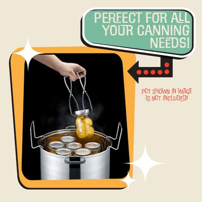 Concord 7 Pieces Premium Stainless Steel Canning Set Starter Kit w/Rack. No Rust, Extra Stability. BULK PACKS (Canning Set)