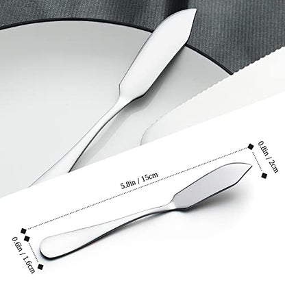 AOOSY Butter Knife, Cheese Knife, Dover Sole Breakfast Kippers, Cute Mini 5.91 inches Stainless Steel Kitchen Knives for Butter Sandwiches Cheese Breakfast,Packs Of 6 - size: 6PC