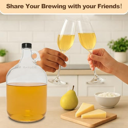 Mead Making Kit for Beginners,1 Gallon Glass Carboy Fermentation Set | Includes Airlock, Hydrometer, Auto Siphon & 4 Bottles, Easy Home Brewing Starter Kit for Mead, Wine & Fruit Wine