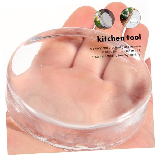 Hemobllo Glass Fermenting Weight for Wide Mouth Jars Pickle Jar Weight Stone for Sauerkraut Kimchi Natural Round Accessory for Fermentation