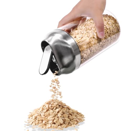 Aelga 34oz Glass Food Jars Canisters with Lid, Wide Mouth Storage Jars with Airtight Lids, Clear Food Storage Containers for Flour, Cereal, Coffee, Nuts & More - size: 34 OZ