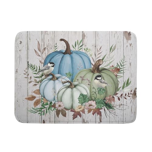 Fall Blue Pumpkin Dish Drying Mat 18x24 inch Autumn Harvest Dish Rack Mats Reversible Microfiber Drainer Pad for Kitchen Countertop Decor - color: Blue Pumpkin, size: 18" x 24"