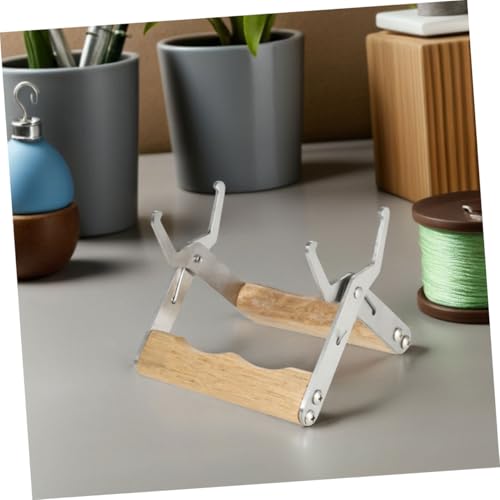 DOITOOL 4pcs Beekeeping Frame Grip Clamp Stainless Steel Hive Lifter Tool with Wood Handle for Beehive Inspection and Honey Harvesting