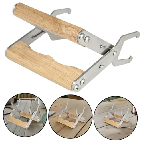 GALPADA 3pcs Bee Hive Frame Grip with Wood and Stainless Steel, Ergonomic Beekeeping Frame Holder Minimizing Disturbance, for Inspection and Honey Harvesting by Hobbyists and Professionals