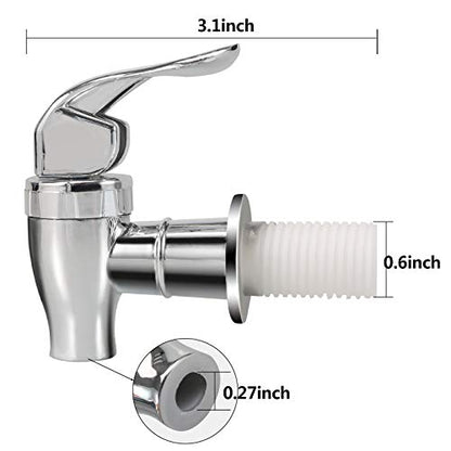 Silver Beverage Dispenser Replacement Spigot, Push Style Spigot for Beverage Dispenser Carafe, Water Dispenser Replacement Faucet (2 PACK) - color: Silver, size: 2