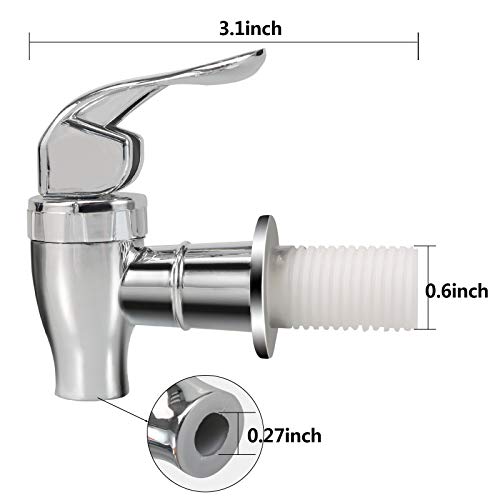 Silver Beverage Dispenser Replacement Spigot, Push Style Spigot for Beverage Dispenser Carafe, Water Dispenser Replacement Faucet (3 PACK)