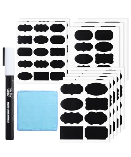 Mr. Pen- Chalkboard Labels, 100 pcs, Assorted Shapes | Waterproof Reusable Blackboard Stickers with 1 Erasable Liquid Chalk Marker for Mason Jars - size: 100 pcs, style: Assorted Shapes