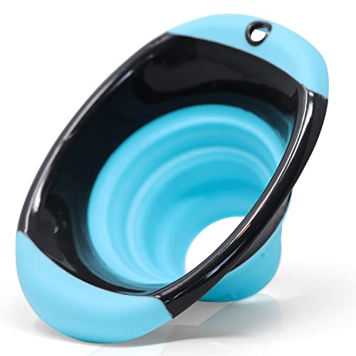 Kitchen Canning Funnel – Collapsible Silicone Food Funnel for Wide Mouth and Regular Mason Jars – Flexible Use for Coffee, Liquid, Jam, Cooking, Baking, Crafts - Teal/Gray - color: Teal-Gray