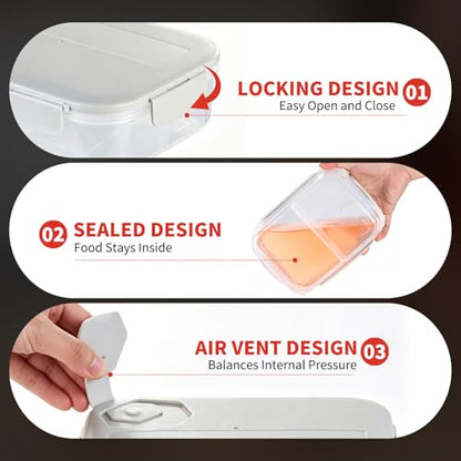 Meat and Cheese Container for Fridge, Deli Meat Container for Fridge Organizers and Storage, Categorized Storage for Neater Organization, Double Compartment Snack Container with Lid, Keep Food Fresh