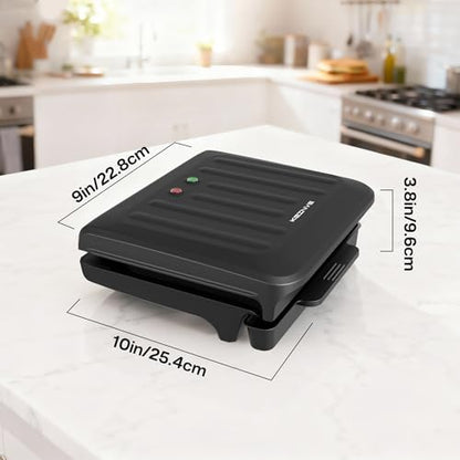 KEINVE 2-Serving Electric Grill and Panini Press, Tilted Grilling Surface for Rapid Oil Drainage, Non-Stick Coating Easy to Clean - size: 2-Serving Grill