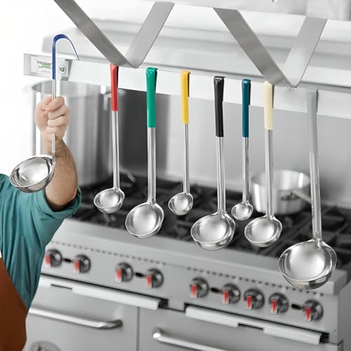 OCS Parts 14-Inch Stainless Steel Culinary Ladle | 6 Ounce | Heat Resistant PVC Handle, Dishwasher Safe 14-Inch Soup Ladle for Home and Commercial Kitchens - size: 6 Ounce