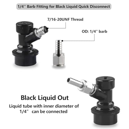 5 pair Ball Lock Disconnect Set LUCKEG Brand Corny Keg Fittings Keg Parts MFL Thread Swivel Nuts with Stainless Steel 5/16'' Gas and 1/4'' Liquid Barbs for Keg Posts Coupler Homebrew with Worm Clamps