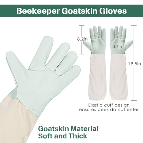 Bee Suit Professional Beekeeper Suit for Men Women | Full Body Veil Hood Beekeeping Supplies Costume for Beekeeper (XL (with Gloves)) - size: XL (with Gloves)
