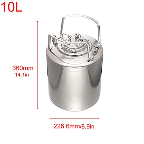Mini Stainless Steel Beer Keg,Portable Home Dispenser System to Keep Fresh for Home Kitchen Brewing Beer,Keeps Carbonation for Craft Beer Draft and Homebrew,10L - size: 10L