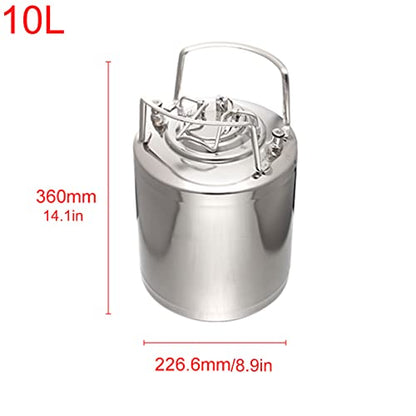Mini Stainless Steel Beer Keg,Portable Home Dispenser System to Keep Fresh for Home Kitchen Brewing Beer,Keeps Carbonation for Craft Beer Draft and Homebrew,10L - size: 10L