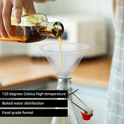 60 Piece Small Clear Funnels Set - 2.5" Wide, Bulk Plastic Funnels for Bottles, Lab, Oil & More
