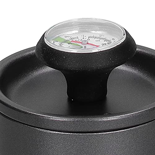 Gooseneck Coffee Kettle for Pouring, Thermometer, Filter, 550 ml, Stainless Steel, Beech, Bright, Leak-Proof, Long Service Life, Home Supplies (Black (Thermometer Model))