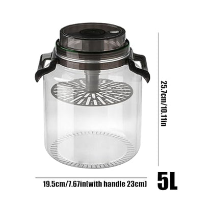 Pickle Jar, 5L Large Pickle Jar With Detachable Press And Handle, Chinese Japanese Korean Pickled Vegetables Container