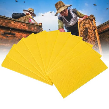 Beehive Wax Foundation Sheets, 30Pcs Bee Comb Honey Frame for Beekeeping, Honeycomb Beeswax Sheets for Candles Making and Furniture Polishing