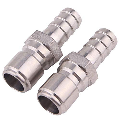 DERNORD Stainless Steel 1/2" Barb Male Quick Disconnect Homebrewing Connector Sanitary Fitting Pack of 2 - size: Barb