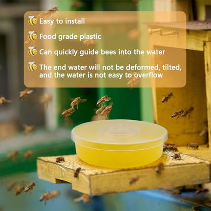 2 Pack Bee Top Feeder, Bee Feeders For Hives Beekeeping Feeding Equipment Hive Top Rapid Bee Feeder Rapid Round Feeders For Honey Bees Bee Water Feeder Beekeeper Tools Beekeeping Supplies, Yellow - size: Beehive Round Hive-2 Pack
