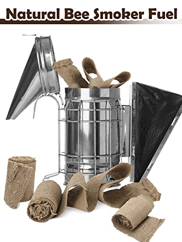 Moukeren 6 Pound Bee Smoker Fuel for Beekeeping Jute Burlap Smoker Fuel Rolls Bee Hive Smoker Fuel, Easy to Light, Burn for a Long Time, Produce Clean and Cool Smoking for Beehive Smoker