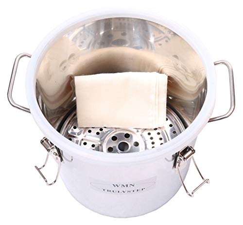 YUEWO 2 Pots Stainless Steel Still 2Gal/10Liters Water Alcohol Distiller Home Brew Kit Wine Making Supplies for DIY Brandy Whisky Vodka Distilled Water, Silver - size: 2 Gal 10 Liters