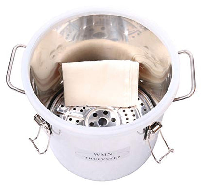 YUEWO 2 Pots Stainless Steel Still 5Gal/20Liters Water Alcohol Distiller Home Brew Kit Wine Making Supplies for DIY Brandy Whisky Vodka Distilled Water, Silver - size: 5 Gal 20 Litres