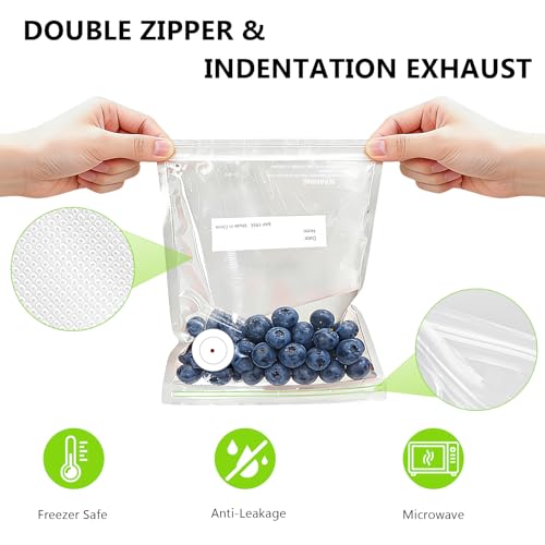 Reusable Vacuum Sealer Bags for Food – 30 Pack 10.2 * 13.4 Inches, Leak-Proof & BPA-Free, Includes 3 Free Bag Clips, Ideal for Food Storage, Freezer & Handheld Vacuum Sealer Compatible | Leak-Proof - size: 30*Medium Bags (10.2x13.4 in)