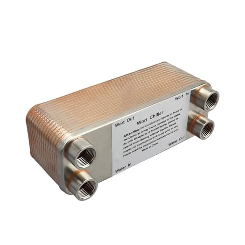 30 Plates Wort Heat Exchanger Stainless Steel Wort Chiller,Brewing Cooling Counterflow Clooler for Homebrew Beer Tools 1/2''NPT